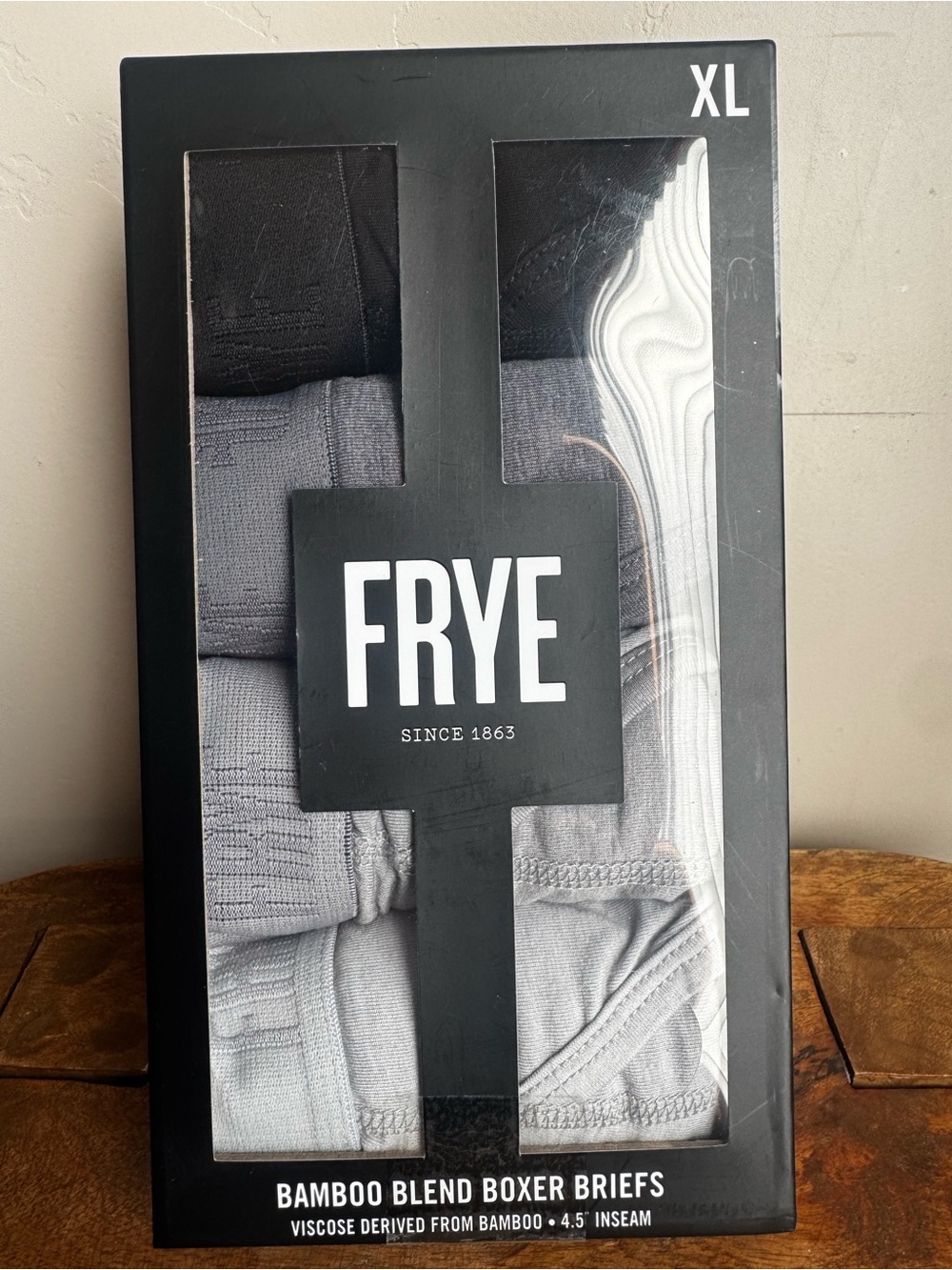 FRYE Men’s Boxer Briefs in Gray and Black - XL
